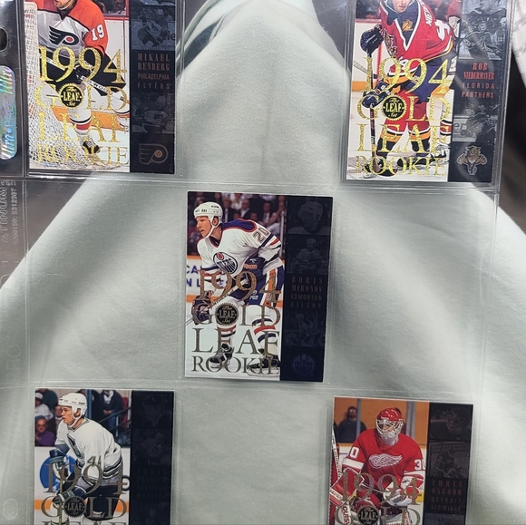 1994-95 Leaf Gold Leaf Rookie Inserts, Complete Set 1-15, Brodeur, Arnott - Picture 3 of 6